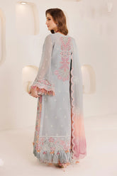 Back patch embroidery of Mahrosh pastel pink shirt